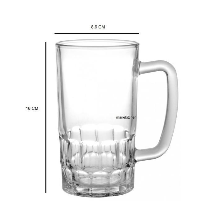 (Terbaru) Gelas Gagang Besar Mug 700 Ml / Gelas Kaca Jumbo Tinggi Gendut Gelas Beer Bestseller