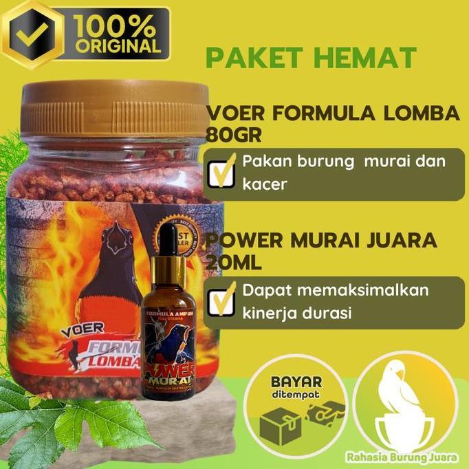 [PAKET HEMAT] Voer Formula Lomba & Power Murai Juara Pakan makanan dan Vitamin cepat menggacorkan da