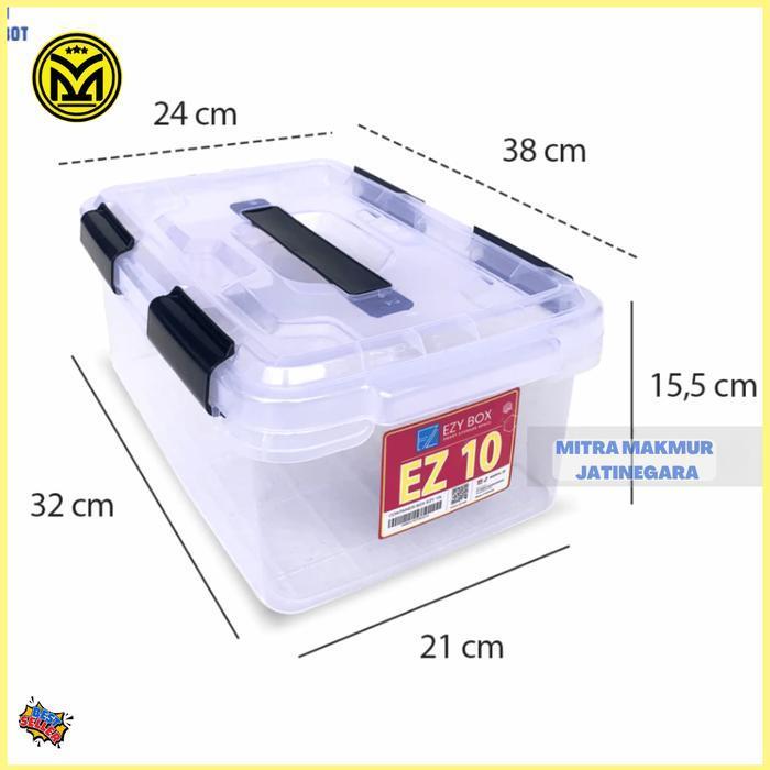 (Termurah) Container Box Ezy Clear Kontainer Box Ezy Bening 10 Liter Box Penyimpanan Bestseller