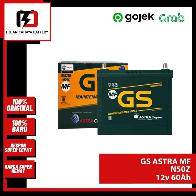 BEBAS ONGKIR - Aki Mobil GS-ASTRA MF N50Z/ N-50-Z / N 50 Z - Aki HINO SG SERIES