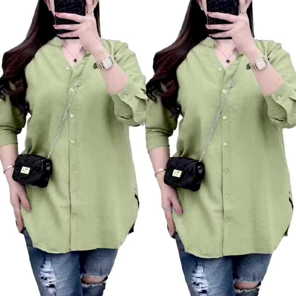 BESTPROMO KEMEJA WANITA KERAH SANGHAI/BAJU KERJA WANITA