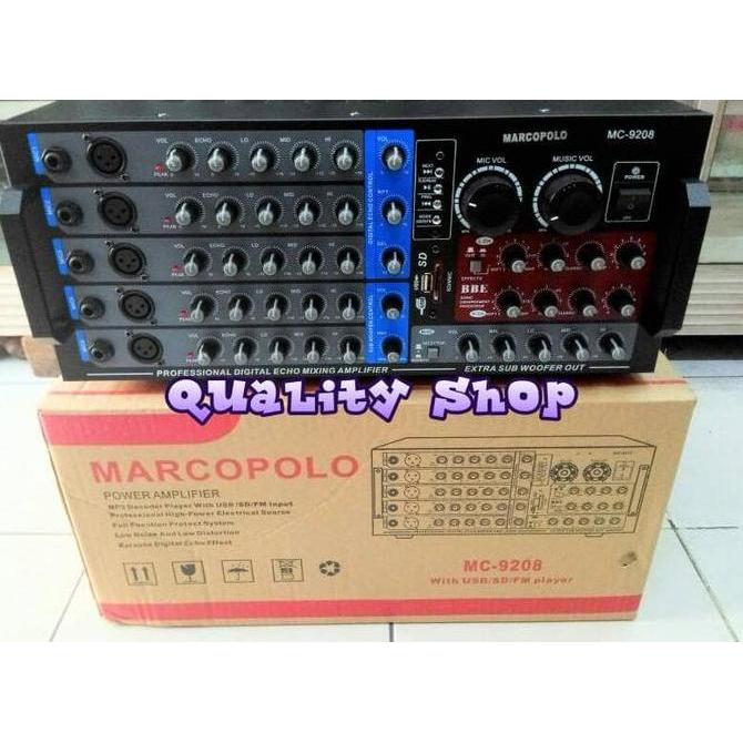 Promo Power Mixer 5 Channel Marcopolo Mc 9208 High Power Plus Prosesor Bbe Cod