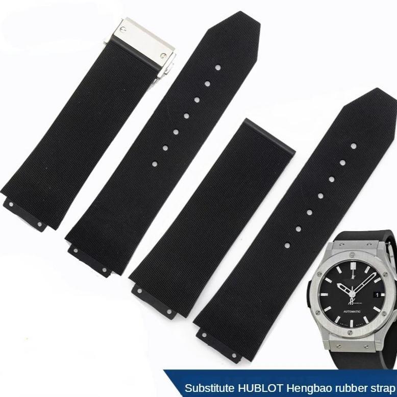 Strap Tali Jam Tangan Hublot Geneve Bing Bang Lug 24mm buckle 22mm Tali Jam Hublot Rubber Salur orig