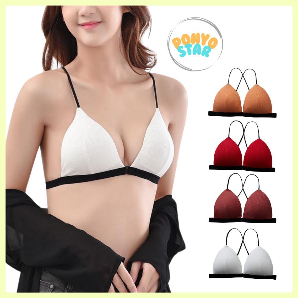 Super Deal 266 Bra Kancing Depan Tanpa Kawat Wanita Beha Perempuan Cup A Ab B Front Open Kait Dinas 