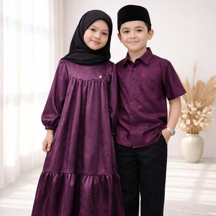 NEW BY DOLLA - (ANAK PEREMPUAN & LAKI-LAKI) MAWADAH SERIES SARIMBIT KIDS - BAJU LEBARAN ANAK KEMBARA