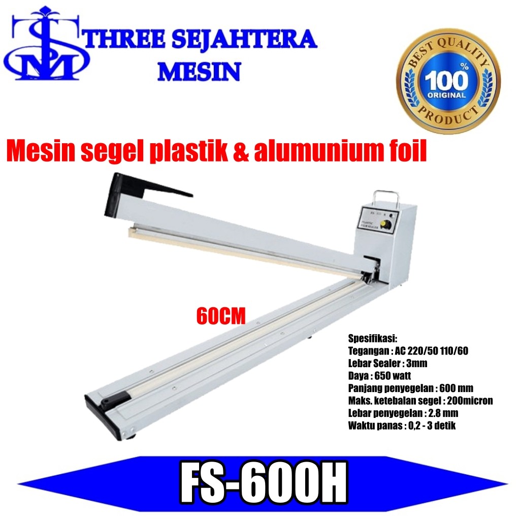 Mesin press perekat plastik Laundry 60cm hand sealer FS 600H Hualian