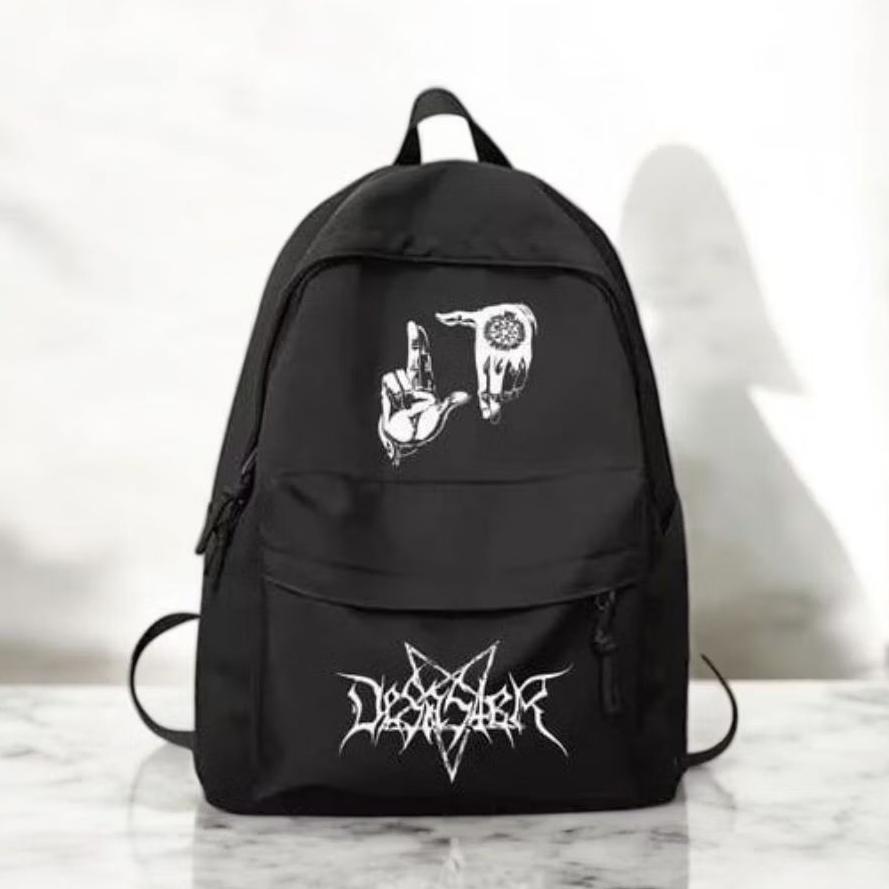 EXCLUSIVE Backpack Pria Metal Style - Tas Hitam Keren untuk Sekolah & Nongkrong