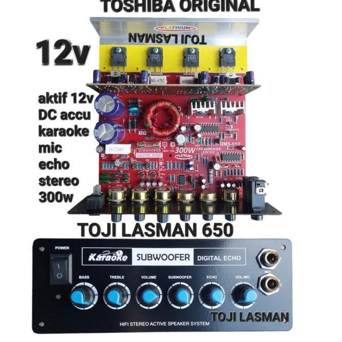( DMS 650 MINUS MP3 ) TOSHIBA ORIGINAL 650 12V DC AKTIF KARAOKE MIC ECHO SUBWOOFER 300W STEREO AUDIO