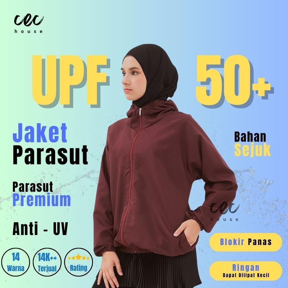 PROMO Jaket Olahraga Parasut Polos Pria/Wanita mirip Uniqlo, UV Protection, Windbreaker, Sauna Suit,