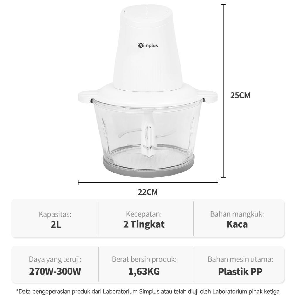 HOT DEALS Simplus Food Chopper Blender Kaca chopper daging chopper daging dan bumbu 2L serbaguna mul