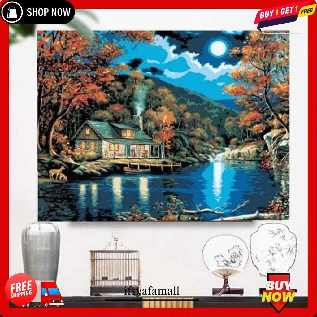 Cross Stitch Pattern Kristik Modern Paket Kristik Orchid Cross Stitch Custom Ukuran Besar 40X50Cm Gr