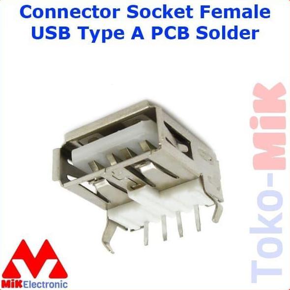 Connector Socket Female Usb Type A (Konektor Usb Female Tipe A)