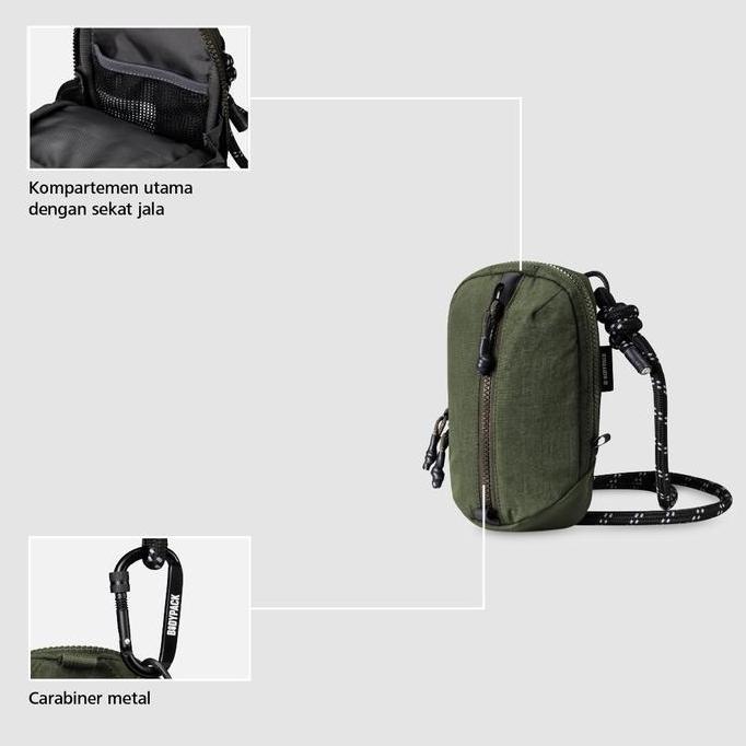 Bodypack Hetz Vision Travel Pouch Tas Dompet Selempang Kecil Ringan dan Kuat - Olive