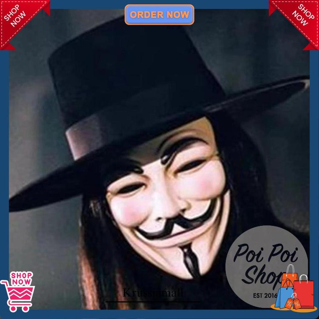 Topeng Hacker Vendetta V Anonymous Anonim Halloween Seram Rumah Hantu Kostum Halloween Prank Cosplay