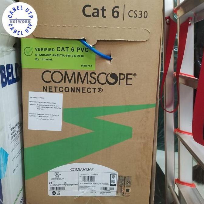 Murah Commscope Amp Kabel Utp Cat.6 4Pair 24Awg Original Commscope @50 Meter
