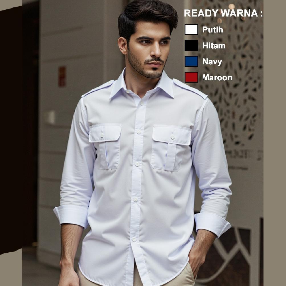 Bagus Baju Pdh Pdl Putih Pria Kemeja Dinas Putih Pria Lengan Panjang Seragam Pns Baju Hem Putih Pns 