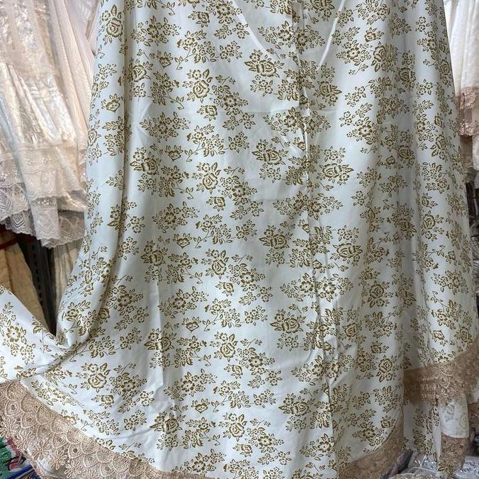Mukena  Dewasa Katun Foil Import Lembut Pakai Resleting Dagu Hitam Putih Motif