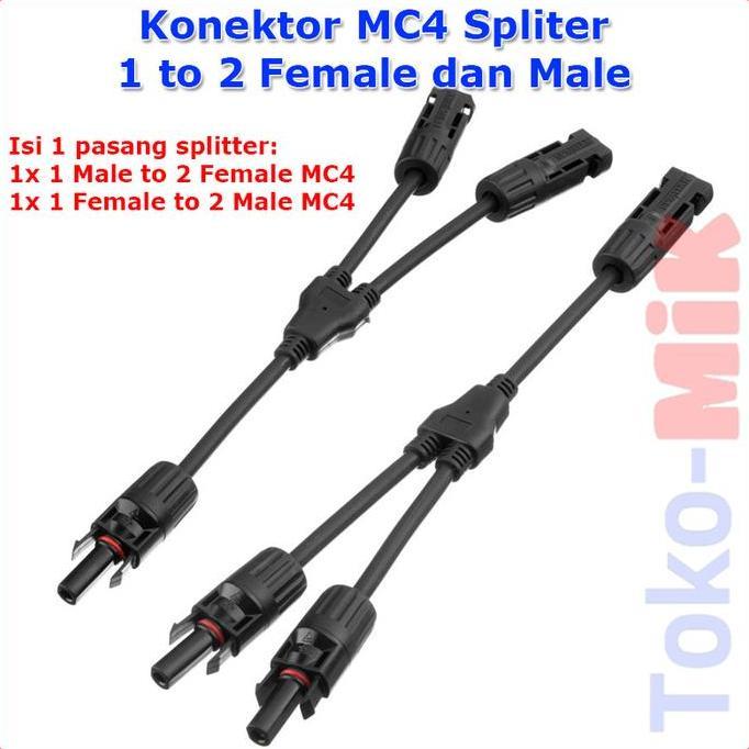 Konektor Mc4 2 In 1 2In1 Cabang 2 (Mc4 Connector T) 1 Ke 2 Splitter