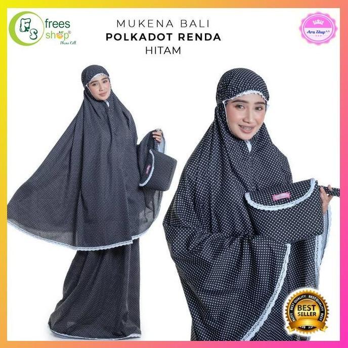 TERBARU MUKENA DEWASA POLKADOT RENDA HITAM