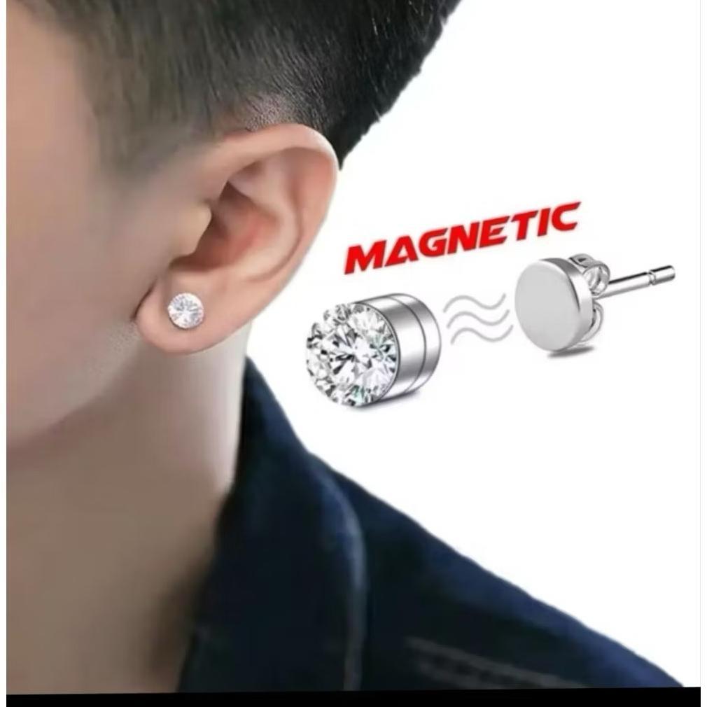 KUALITAS SUPER Anting Fake Tindik Berlian Anting Magnet Berlian pria Wanita