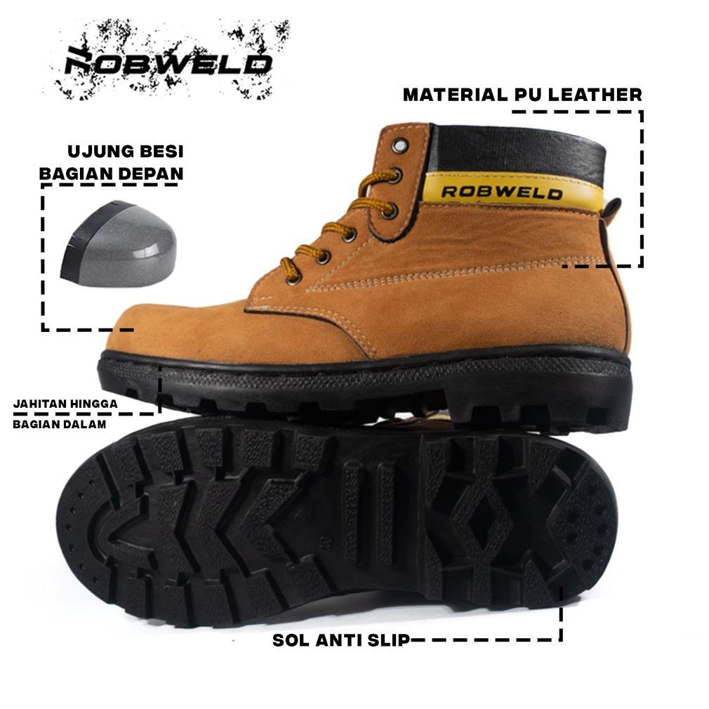 Grade Ori Sepatu Boots Safety Pria Kerja Proyek Lapangan Sepatu Septi Ujung Besi Outdoor Sepatu Seft