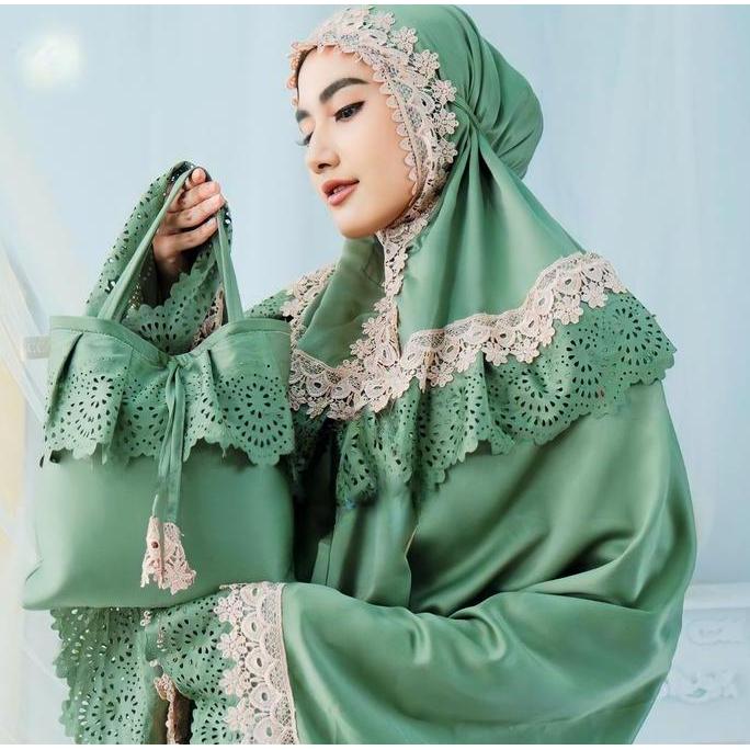 Mukena Puspita - Mukena Alesha Rempel LaserCut Terbaru 2024 Mukenah Sultan Untuk Orang Dewasa Jumbo