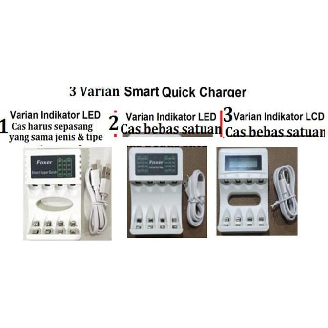 Charger Baterai AA A2 AAA A3 Super Quick Smart Baterai Recharge Foxer