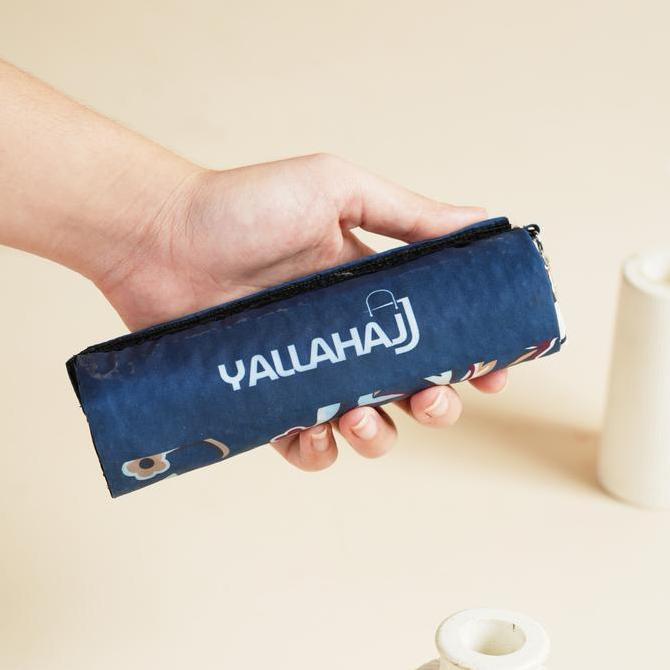 Yallahajj Sajadah Travel Premium Lipat/Gulung Motif Raudhah Bahan Wateroof Lapis Anti Slip Souvenir 