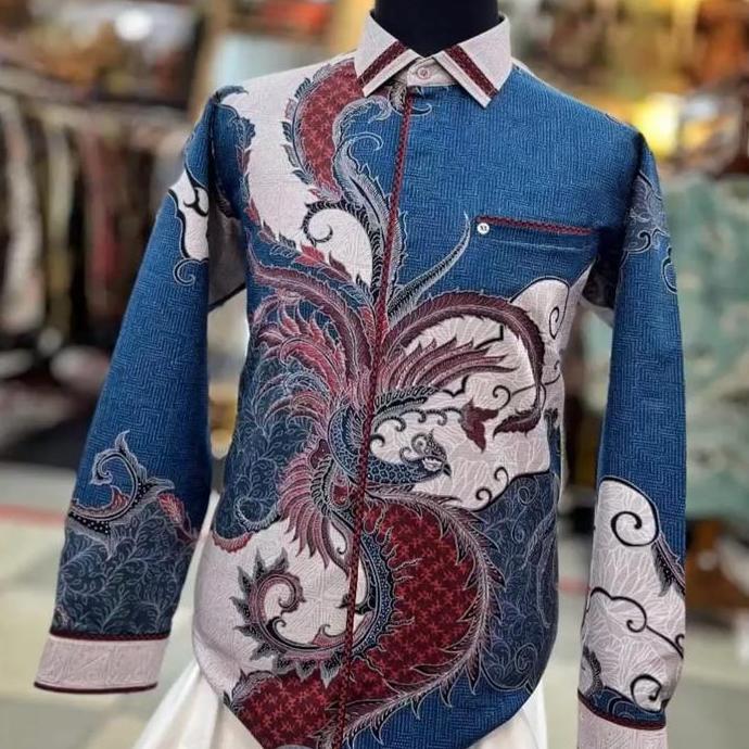 Batik Pria semi jas premium smock dobby india