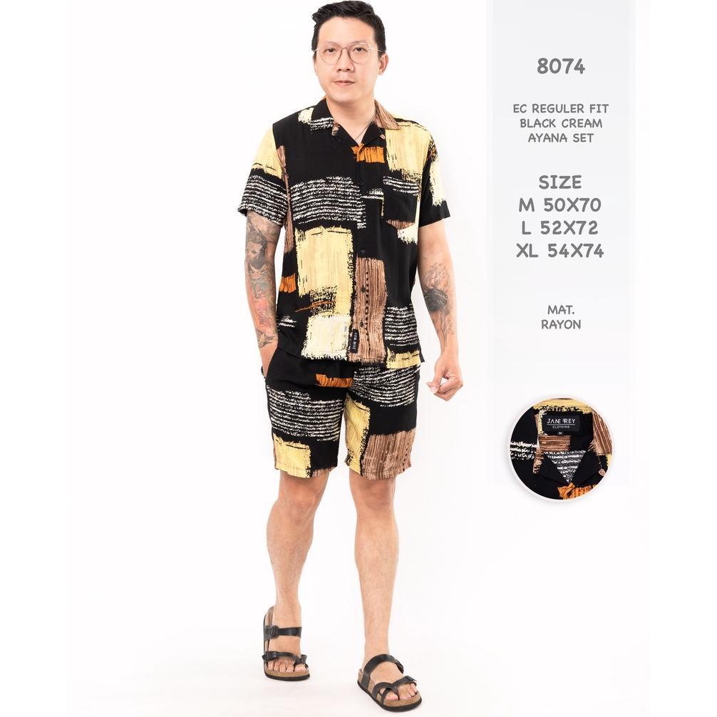 NEW PRODUCT Jane Frey Clothing Setelan Piyama Pria | Freypv 8074 Reguler Fit Set Motif M-XL Kemeja T