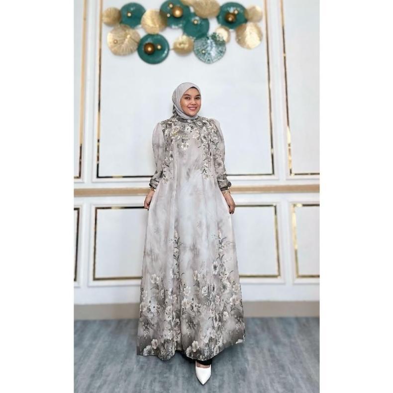 recommended gamis one set hijab ceruty baby doll/gamis hijab terbaru/gamis muslimah one set hijab