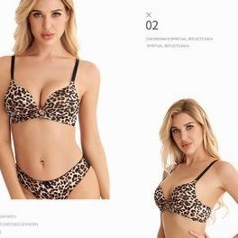 best seller wanita sexy violet lingerie  lady bikini motif macan tutul leopard gather bra 2pc set ti