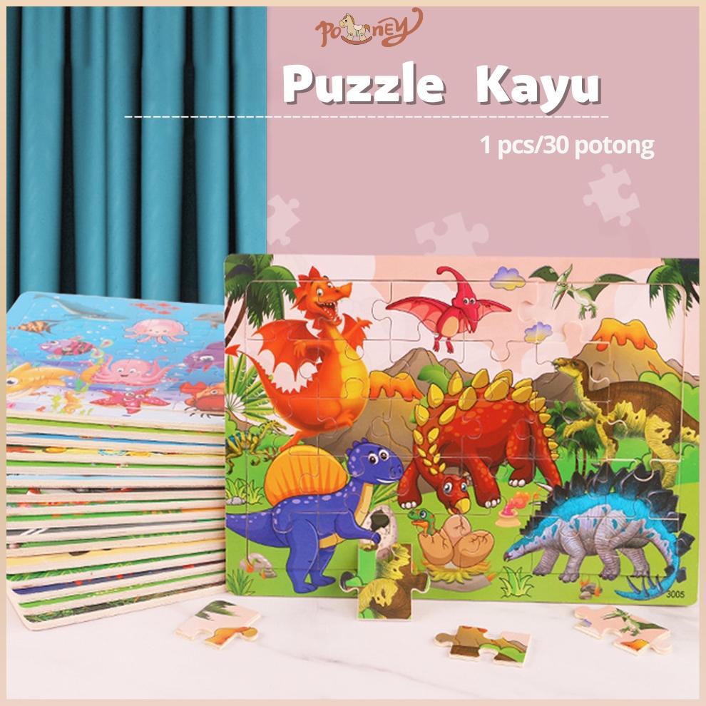 ORIGINAL PONEY PUZZLE KAYU MAINAN EDUKASI ANAK WOODEN TOYS JIGSAW PUZZLE KARTUN