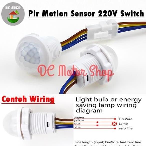 Saklar Otomatis Sensor Gerak /PIR Motion Sensor Detector 220V AC 220 V