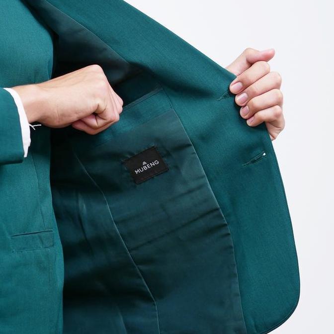 Mubeng - Elegant Jas Slimfit Hijau Botol (Free Cover Jas)