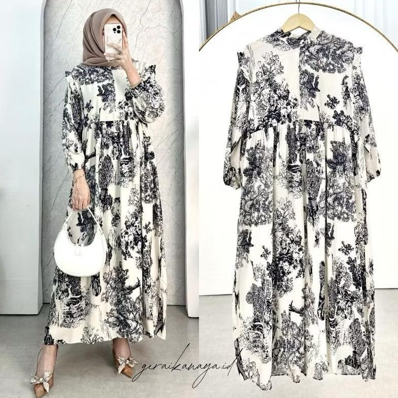 Cuci Gudang Midi Dres Rayon Premium Gamis  Busui Gamis  Jumbo