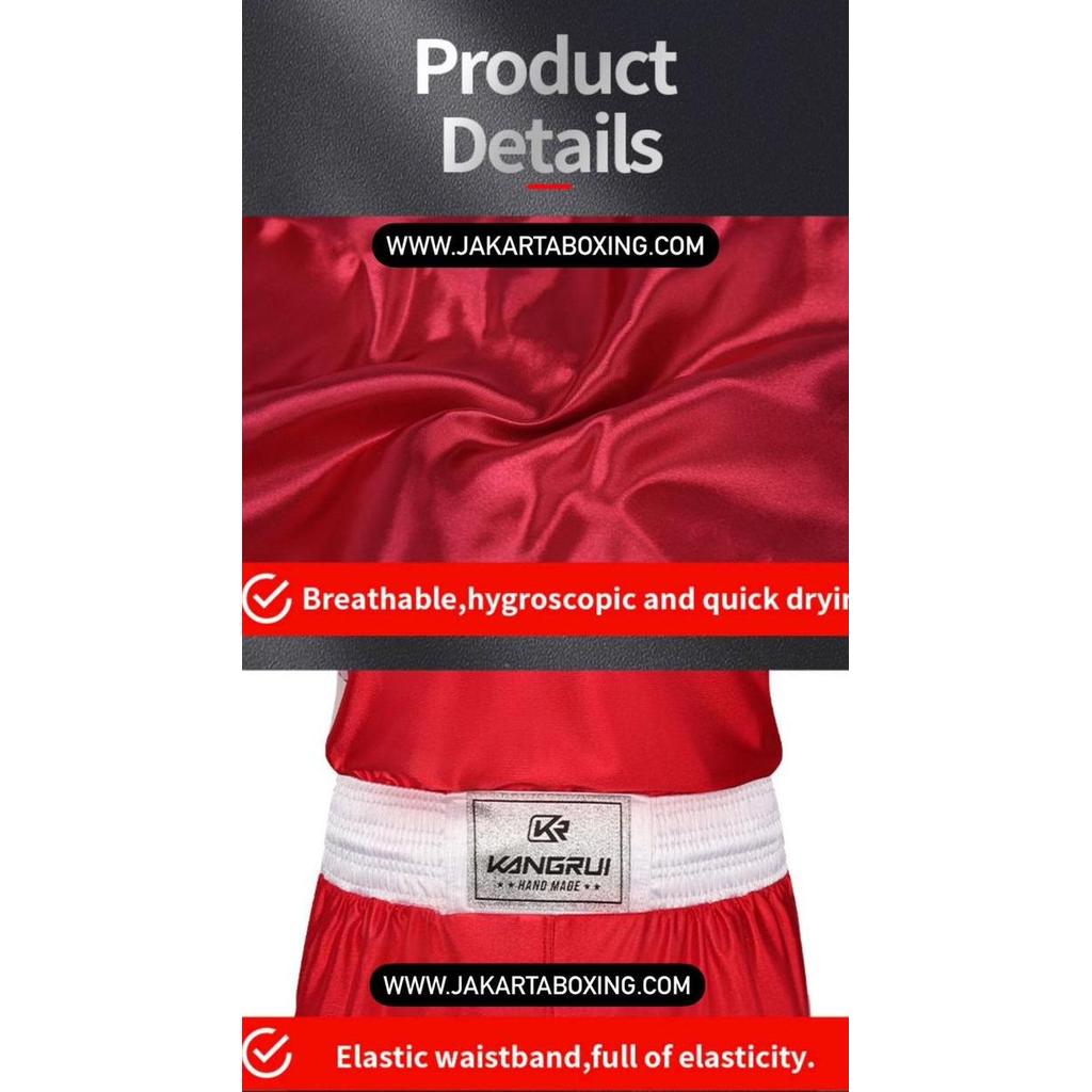 Baju Tanding Tinju Kangrui / boxing Amateur uniform celana tinju short