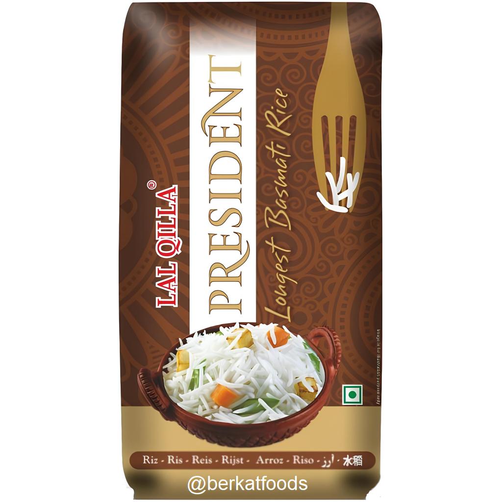Basmati Rice Lal Qilla President 1Kg / Beras Basmaati Asli India Premium Aged 1 KG
