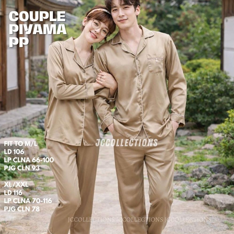 BESTPROMO Baju Tidur couple pasangan murah / piyama couple pasangan / Piyama Satin Couple - JCCollec