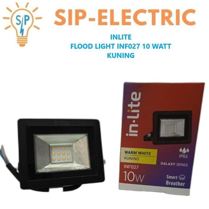 Ready INLITE LAMPU SOROT 10 WATT KUNING / IN LITE FLOOD LIGHT LED 10W INF027