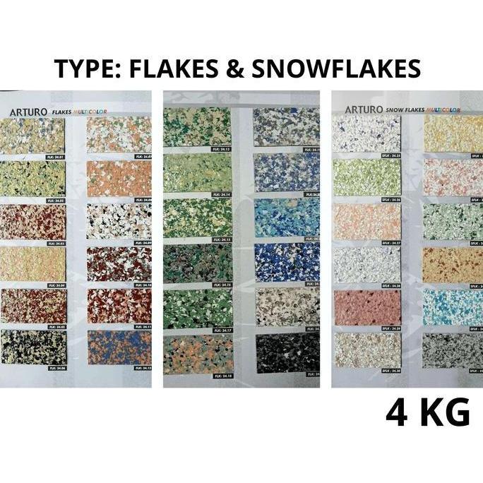 ARTURO Cat Texture Type Flakes & Snow Flakes 4KG (GLN) Cat Dinding Premium dengan Efek Tekstur