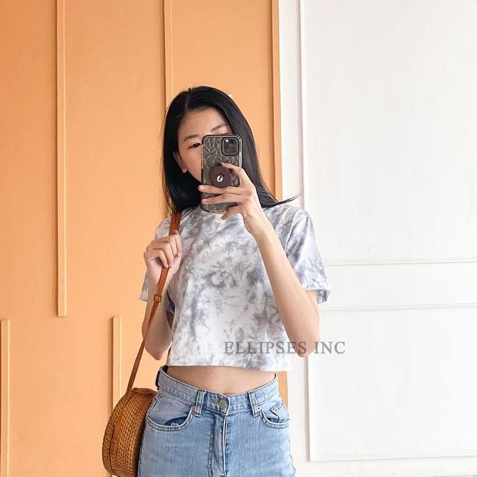 ELLIPSES.INC Crop Top Tie Dye Lengan Pendek & Panjang