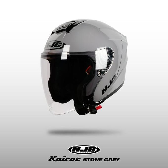 NJS KAIROZ STONE GREY Gloss/doff - Helm Half Face | Kairoz | Kairoz V1 |  Kairoz Polos | Kairoz ORI 