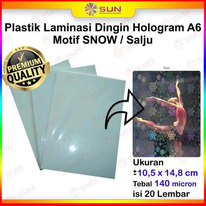Plastik Laminasi Dingin A6 Hologram / Texture  - Snow , Rainbow Colorful , Small Bubble ( Pelindung 