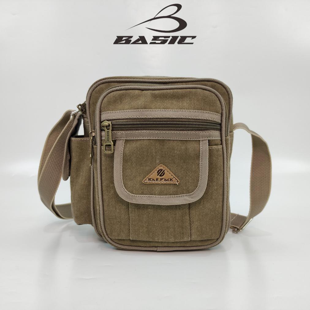 BIG PROMO Baepack Tas Selempang kanvas Cowok Seri Regan khaki Original Baepack