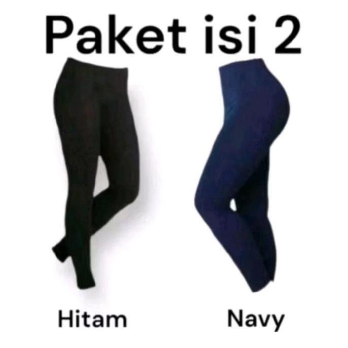 pakjajang_toys - paket 2pc celana legging panjang polos spandek wanita dewasa