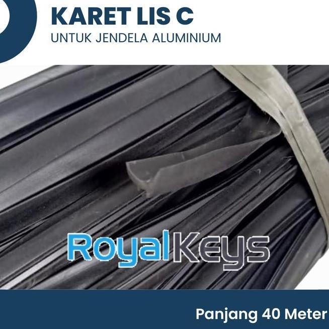 Karet Lis Kusen Jendela Kaca Mati 078B Besar Bla Hitam 40 Meter
