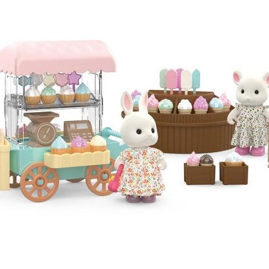 Qivarashop_ - Koala Diary Sylvanian Ice Cream Cart House mainan rumah gerobak boneka