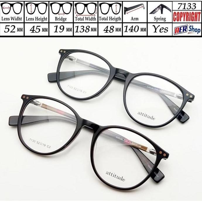 Grosir Kacamata Original Attitude Half Frame Kacamata Minus Bulat Unisex