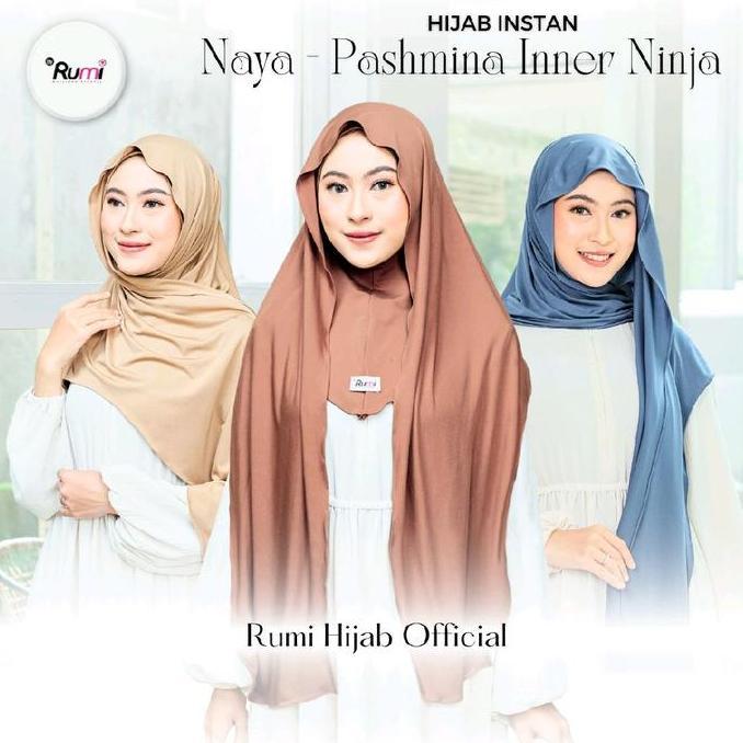 DIBAS_TAVE  - RUMI HIJAB - NAYA PASHMINA INSTAN OVAL INNER NINJA MENUTUP LEHER-DADA BAHAN JERSEY PAS